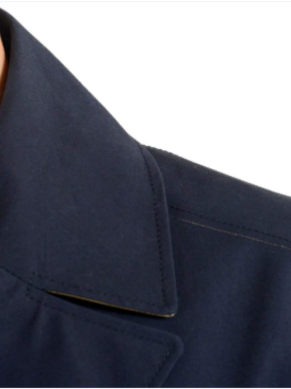 Colorblock Double-Breasted Cotton Jacket Coat Navy/Beige US Men's IT 50 - Picture 8 of 8